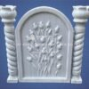 Burgulu Sutunlu Kabartma Yazili Lale Figurlu Cnc Mezar Tasi