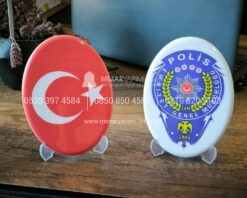 Porselen Uzerine Bayrak Ozel Firma Kamu Kurum Logo