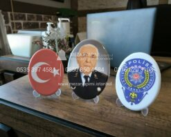 Porselen Uzerine Bayrak Ozel Firma Kamu Kurum Logo