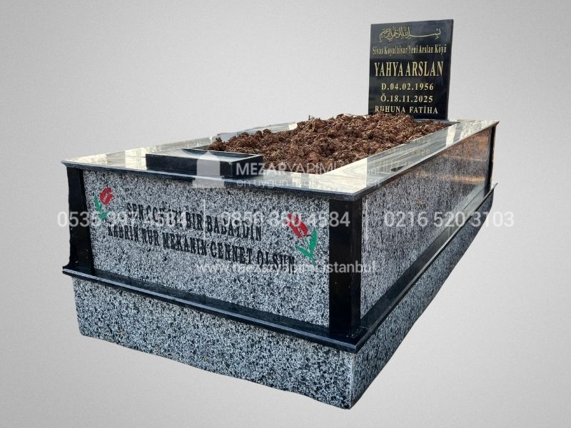Gri Siyah Granit Mezar