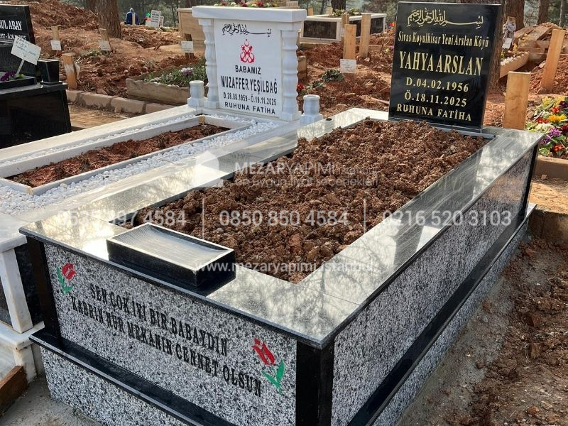Gri Siyah Granit Mezar