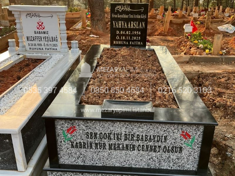 Gri Siyah Granit Mezar
