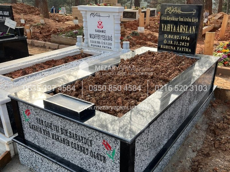 Gri Siyah Granit Mezar