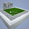 Özel El İşçiliği Desen İşlemeli 15cm Blok Mermer Mezar