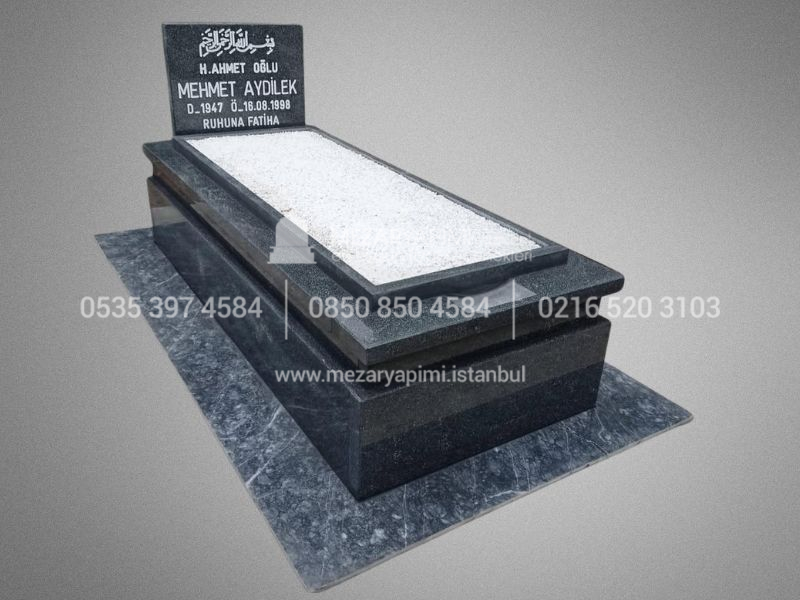 Siyah Granit Mezar Komple 5cm