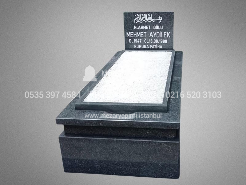 Siyah Granit Mezar Komple 5cm