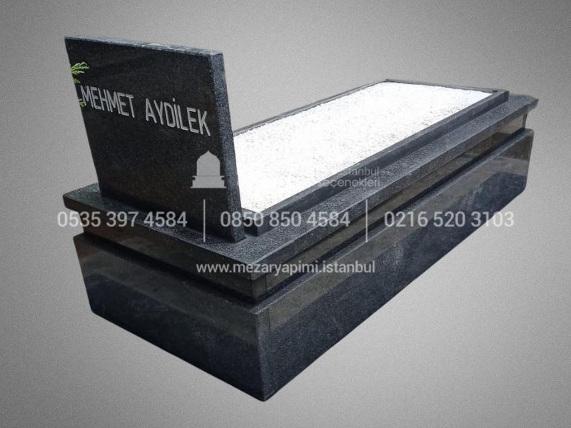Siyah Granit Mezar Komple 5cm