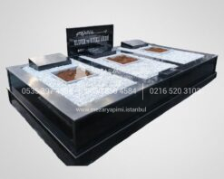 3 Kişilik Granit Aile Mezar Modeli