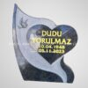 Kuş Desenli Siyah Granit Mezar Taşı