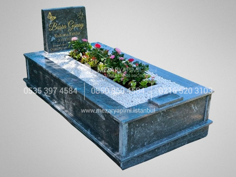 Abide Baş Taşı Komple Siyah Mermer Mezar