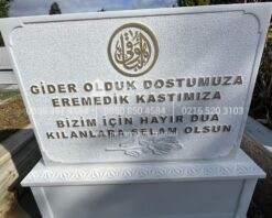 Baş Taşı ve Küpeşte Cnc İşlemeli Mermer Mezar