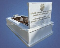 Baş Taşı ve Küpeşte Cnc İşlemeli Mermer Mezar