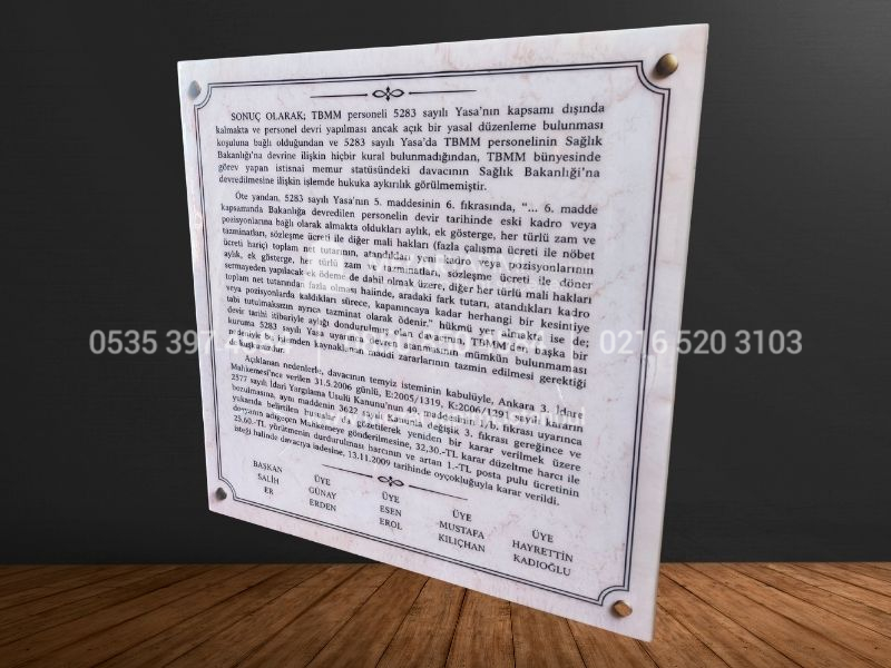 50x50cm Porselen Üzerine Yazı Plaka