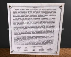 50x50cm Porselen Üzerine Yazı Plaka