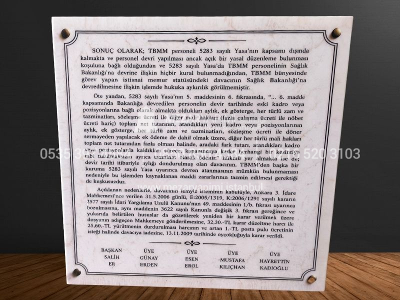 50x50cm Porselen Üzerine Yazı Plaka