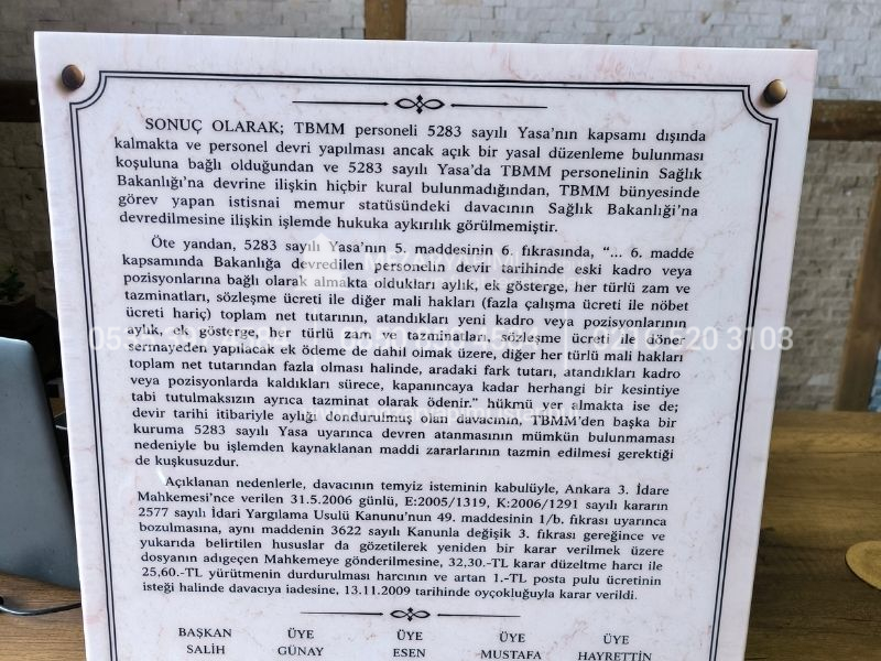 50x50cm Porselen Üzerine Yazı Plaka