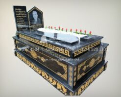 Komple Desen İşlemeli Üzeri Kapaklı Granit Mezar