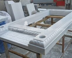 Lale Motifli Kalp Şeklinde Cnc İşlemeli Mermer Mezar