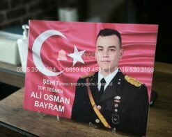 Şehit Mezar Taşına Solmayan Porselen Resim