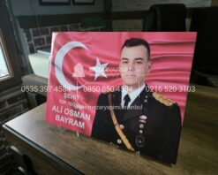 Şehit Mezar Taşına Solmayan Porselen Resim