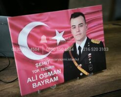 Şehit Mezar Taşına Solmayan Porselen Resim