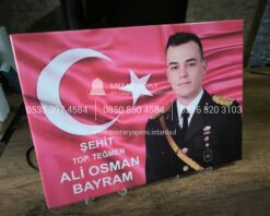 Şehit Mezar Taşına Solmayan Porselen Resim