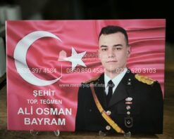 Şehit Mezar Taşına Solmayan Porselen Resim