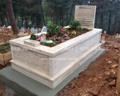 Baş Taşı Küpeşte 6cm Komple Traverten Mezar