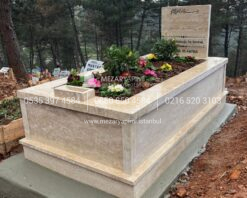 Baş Taşı Küpeşte 6cm Komple Traverten Mezar