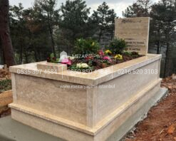 Baş Taşı Küpeşte 6cm Komple Traverten Mezar