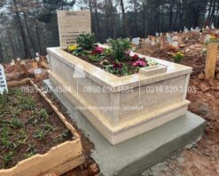 Baş Taşı Küpeşte 6cm Komple Traverten Mezar