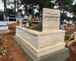 Baş Taşı Küpeşte 6cm Komple Traverten Mezar