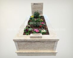 Baş Taşı Küpeşte 6cm Komple Traverten Mezar