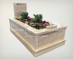 Baş Taşı Küpeşte 6cm Komple Traverten Mezar
