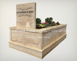 Baş Taşı Küpeşte 6cm Komple Traverten Mezar