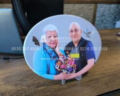 24X30 cm Yatay Oval Porselen Fotograf
